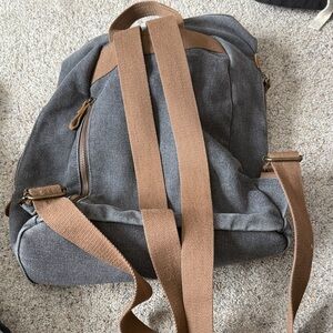 Gray and Brown Men's Backpack